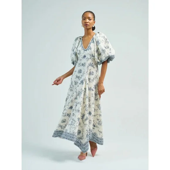 ALEMAIS CASA MIDI DRESS US 6 - Picture 2 of 9